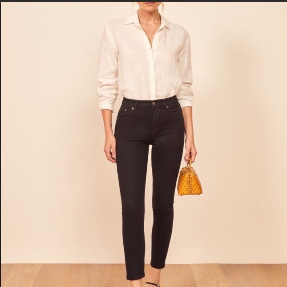 Reformation Serena Skinny Crop black 25